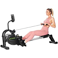 Los mejores  - ANCHEER Máquina de Remo Resistencia magnetrón silencioso -10 Niveles de Resistencia ajustabe-Digita LCD-Pedal…